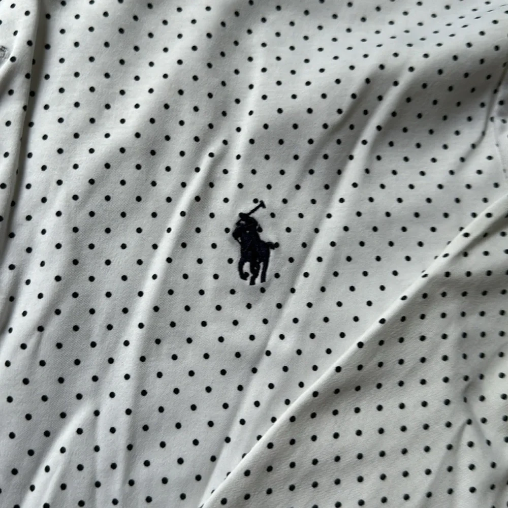 Men’s classic polkadot long sleeve polo - Picture 2 of 3